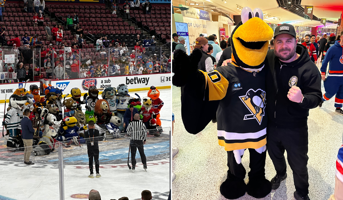 Violent gentlemen hockey clothing company co-founder Mike Hammer takes a trip to visit the NHL All-Star game 2023 for the weekend festivities and hockey game. NHL Hockey mascots 